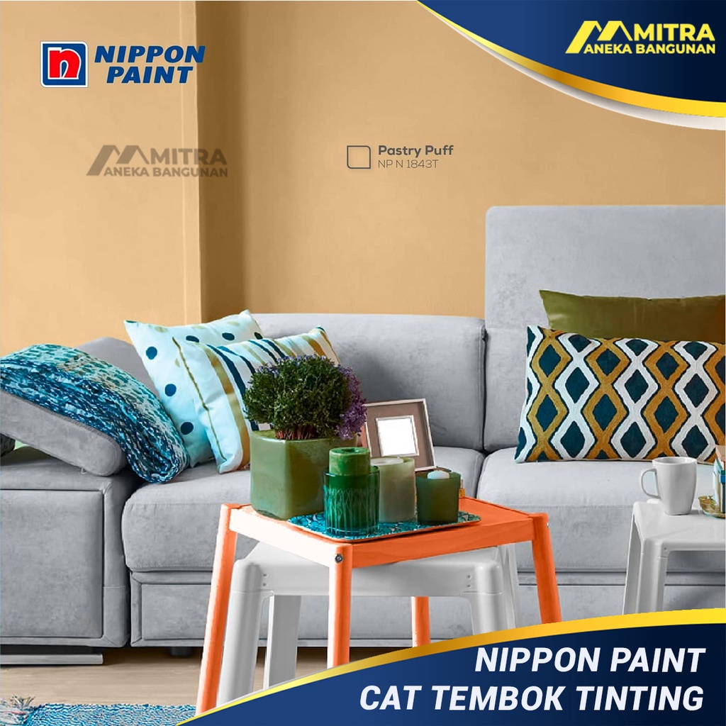 CAT TEMBOK EKSTERIOR INTERIOR NIPPON PAINT PASTRY PUFF NP N 1843 T / VINILEX ELASTEX SPOTLESS / CREA