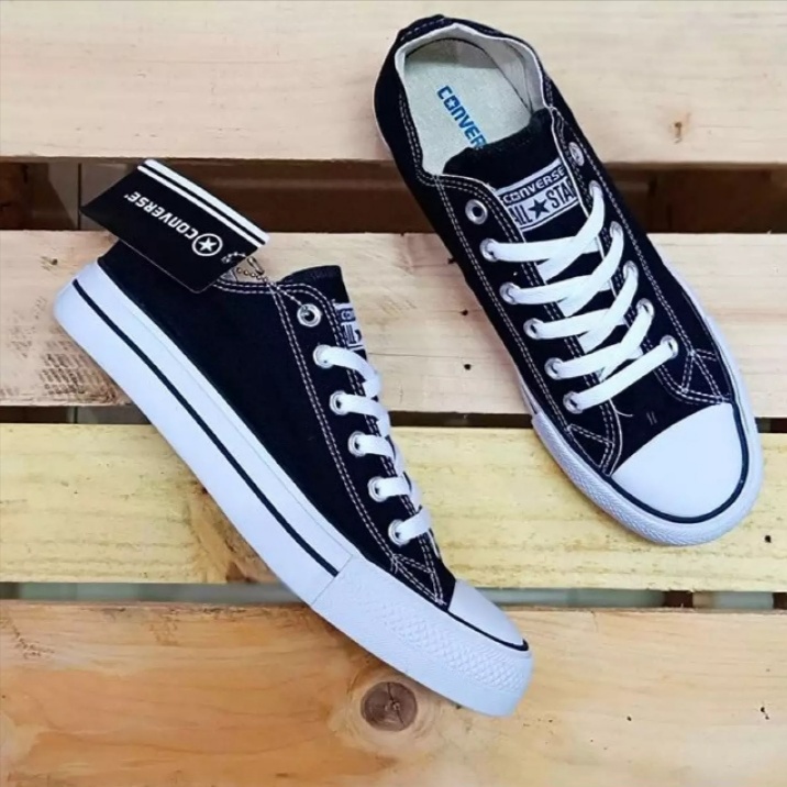 SEPATU C0NVERSE_ALL_STAR CHUCK TAILOR UNISEX HITAM CLASSIC PRIA WANITA LOW