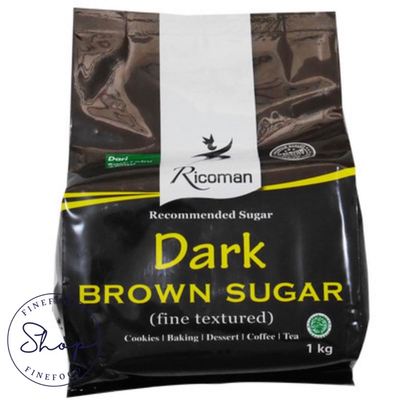 

Ricoman dark brown sugar 1kg Gula coklat tua 1 kg halus