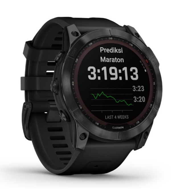 Garmin Fenix 7X Shapire Solar Black Titanium With Black Silicone Band Garmin Fenix 7 X Garansi Resmi 2 Tahun