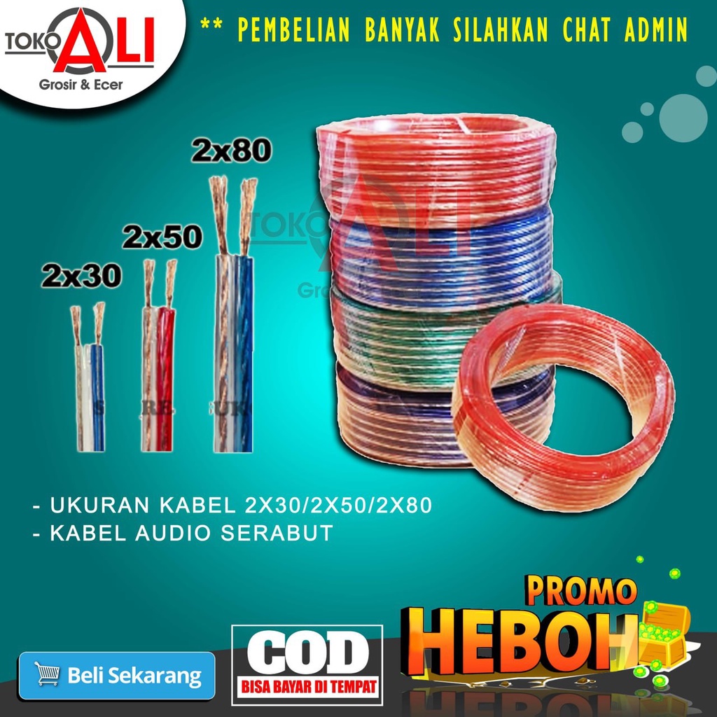 kabel listrik serabut/ kabel audio / kabel listrik Transparan / kabel serabut