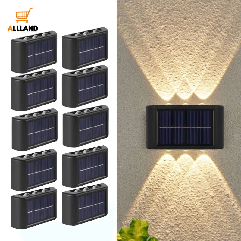 Lampu Dinding 6-LED Tenaga Surya Tahan Air Bahan Plastik ABS Untuk Dekorasi Rumah / Balkon