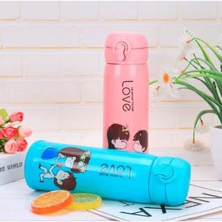 Botol minum kaca LOVE - Botol minum BPA FREE - Botol minum 450ml