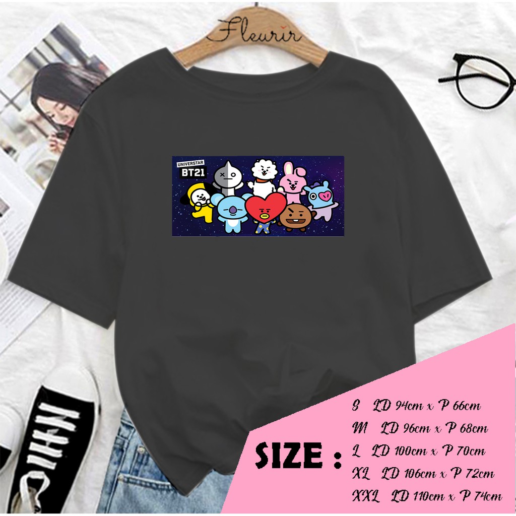 FLEURIR - KAOS UNIVERSTAR KPOP WANITA DEWASA LENGAN PENDEK TEE UNISEX WANITA