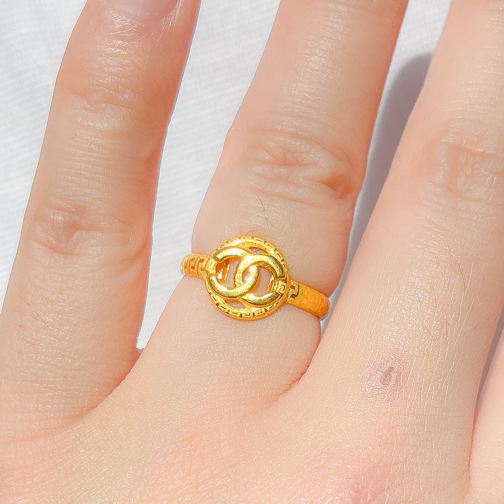 Cincin anak dan dewasa emas asli kadar 700 70 16k merk branded ringan gold ring 0,5 0,5 gram gr g lebar tampak besar