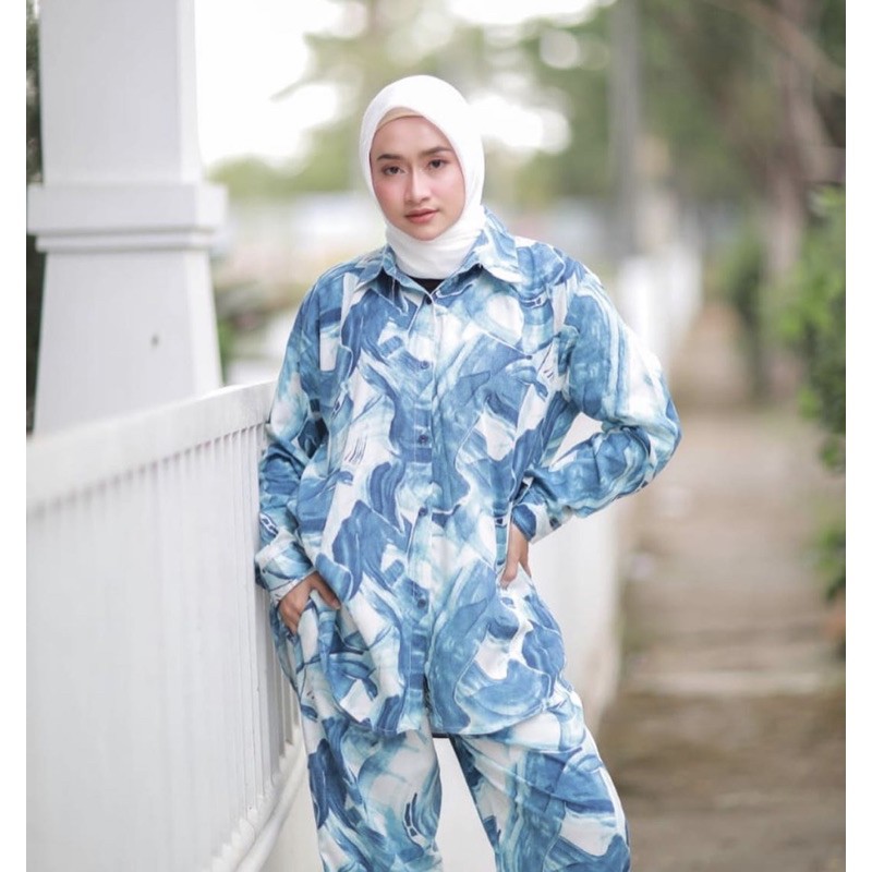 SHE NAJMA SET SETELAN MOTIF WANITA ONESET RAYON DAILY SET