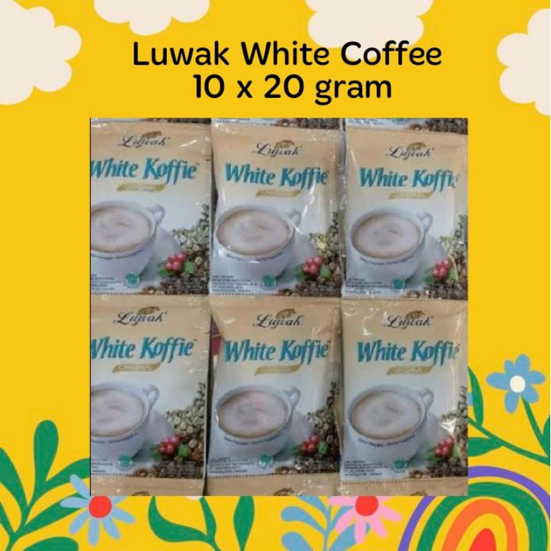 Luwak White Coffee Top White Coffee 10 x 20gram 10x20gram 10x20gr 10x21gram Renteng Kopi Instan Renc