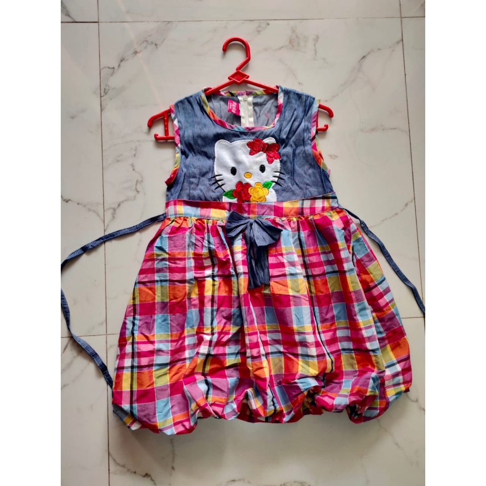 DRESS HK LUCU CANTIK/BAJU ANAK PEREMPUAN 6TAHUN/DRESS FEMINIM ELEGAN