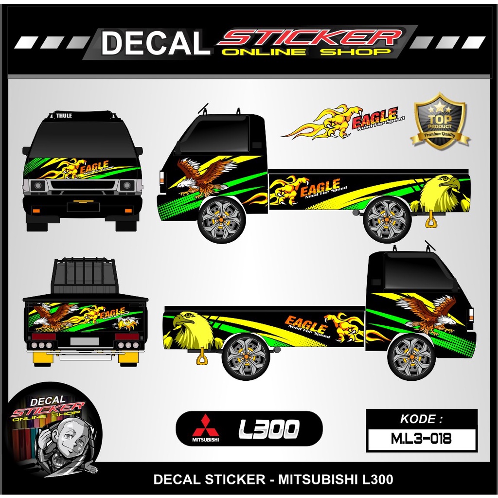 STICKER MOBIL PICK UP L300 VARIASI MOTIF