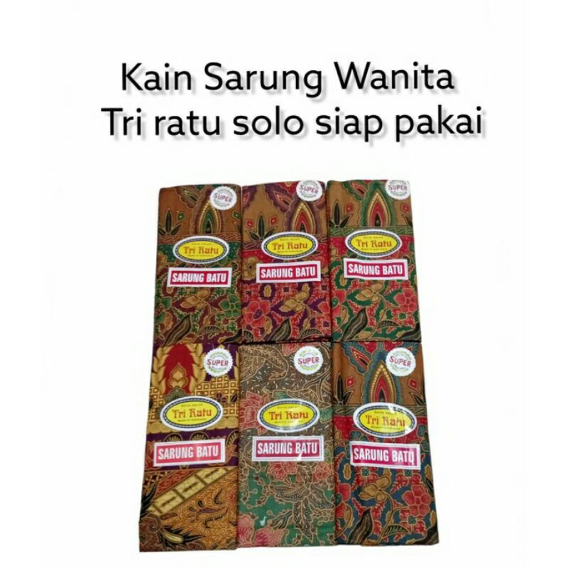 KAIN SARUNG WANITA BATIK JARIK/KAIN BATU TRI RATU SOLO ASLI