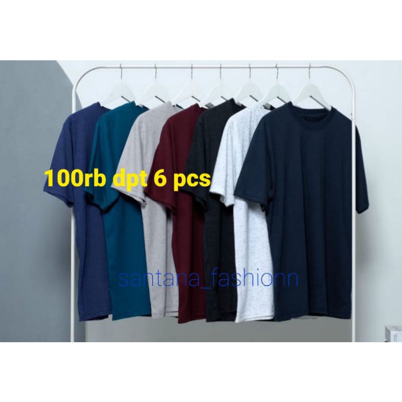 Kaos Polos 100rb dpt 6pcs