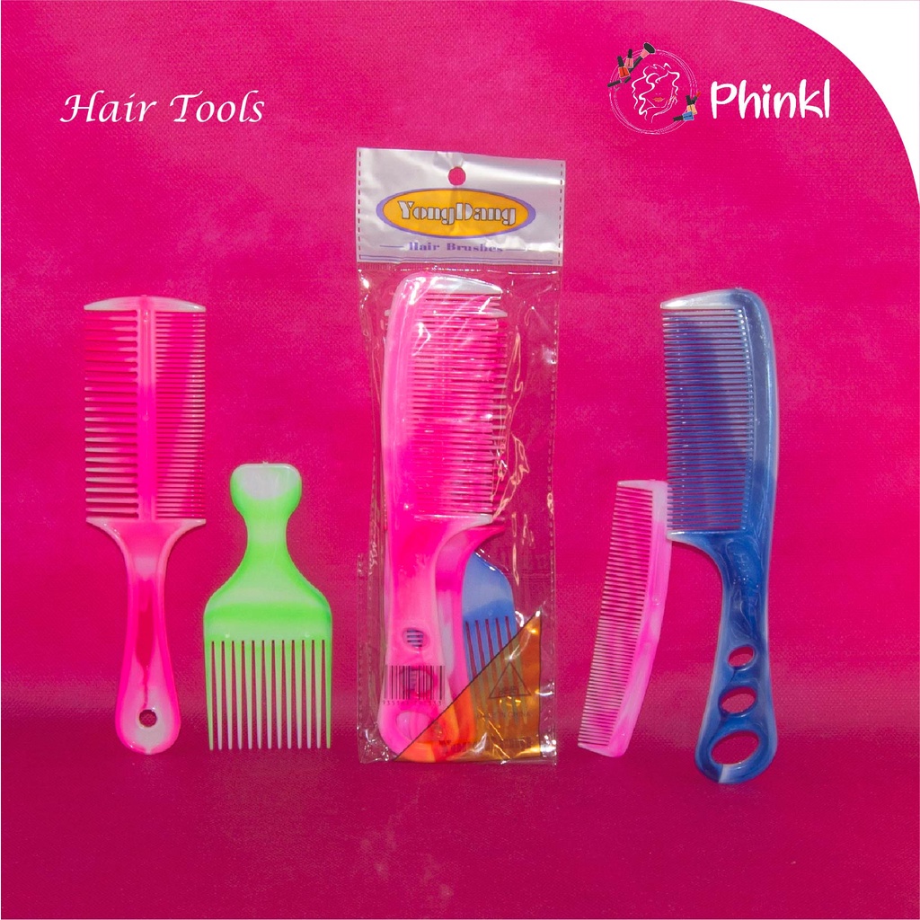 `ღ´ PHINKL `ღ´ Sisir set isi 4in1 aksesoris rambut anti kusut untuk sanggul hair tools supplier peralatan salon kecantikan