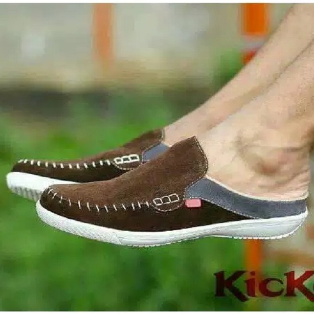 sepatu pria slop murah Kickers STICHING keren slip on casual selop terbaru