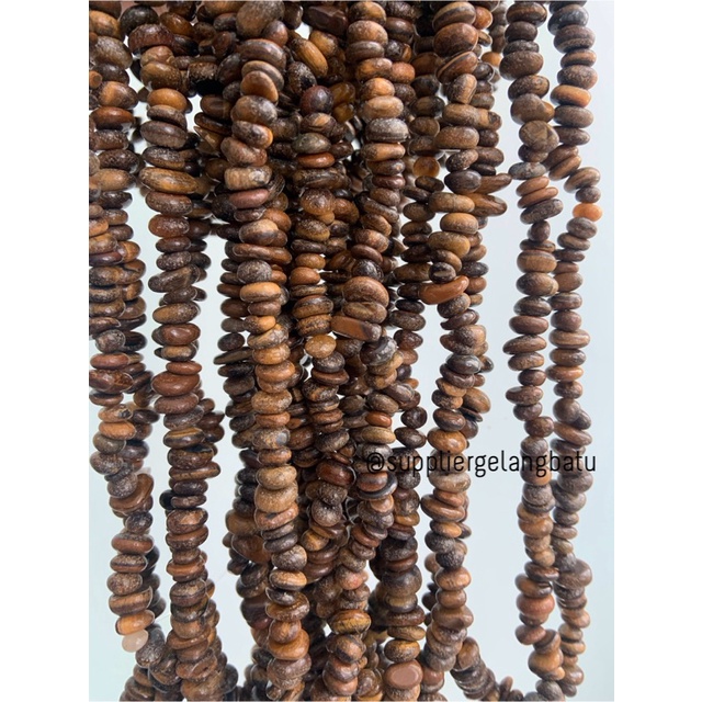 kerikil Batu brown TIGER EYE cokelat CHIPS 1cm craf gelang kalung akik