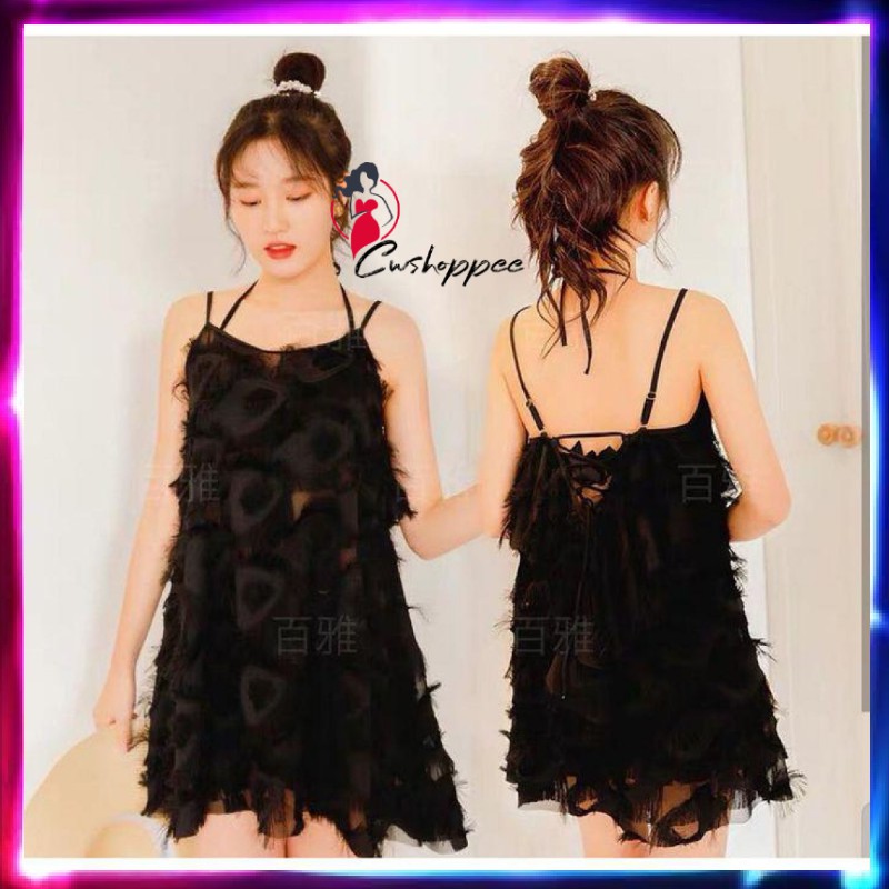 bikini set 3 pcs bikini dress mini baju renang  wanita murah