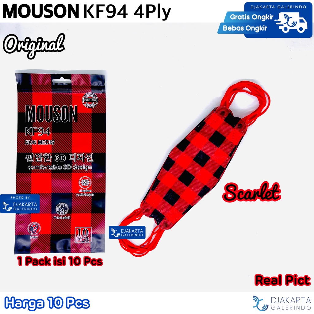 Masker KF94 MOUSON 4Ply Motif Original isi 10Pcs