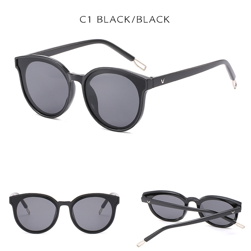 (YUZHU) Bayar di Tempat Korean Fashion Small Bulat Mata Kucing Wanita Kacamata Hitam Women Sunglasses