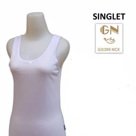 TANK TOP WANITA PUTIH POLOS / SINGLET WANITA GOLDEN NICK ASLI