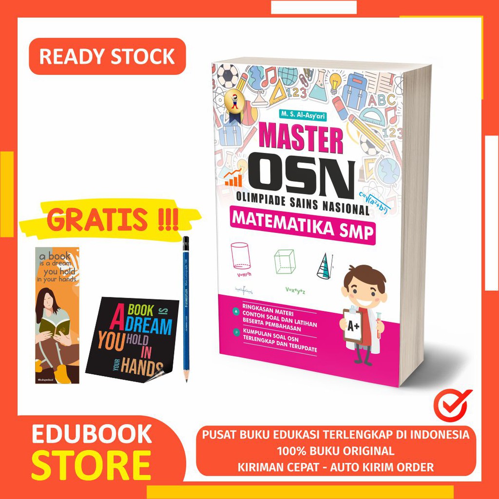 

BUKU MASTER OSN MATEMATIKA SMP - C KLIK MEDIA - BONUS BOOKMARK, PENSIL 2B, STIKER