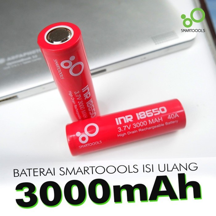 Smartoools Baterai IMR 18650 3.7V 3000 mAh Rechargeable Battery