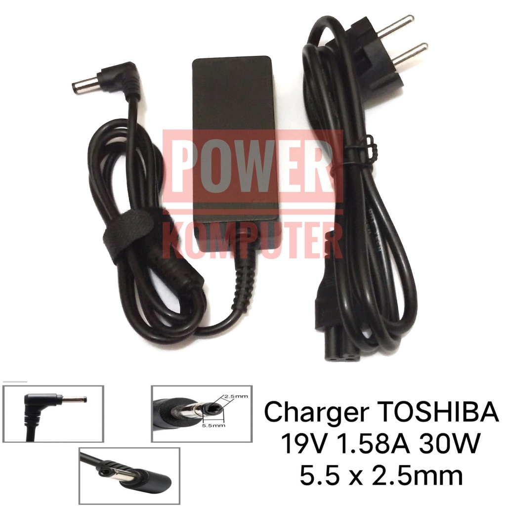 Adaptor Charger Toshiba NB510 NB520 NB505 NB200 NB305 19V 1.58A