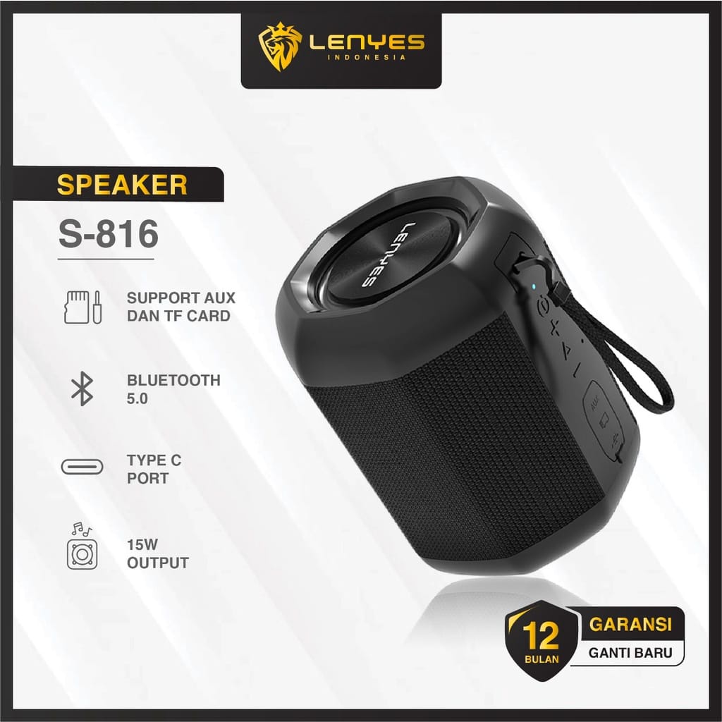 Speaker Buetooth Waterproof LENYES S816 15w Music Box Wireless Bluetooth