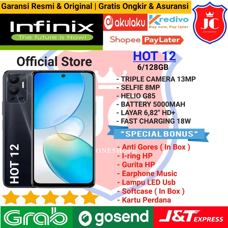 INFINIX HOT 12 RAM 6/128GB GARANSI RESMI - BONUS