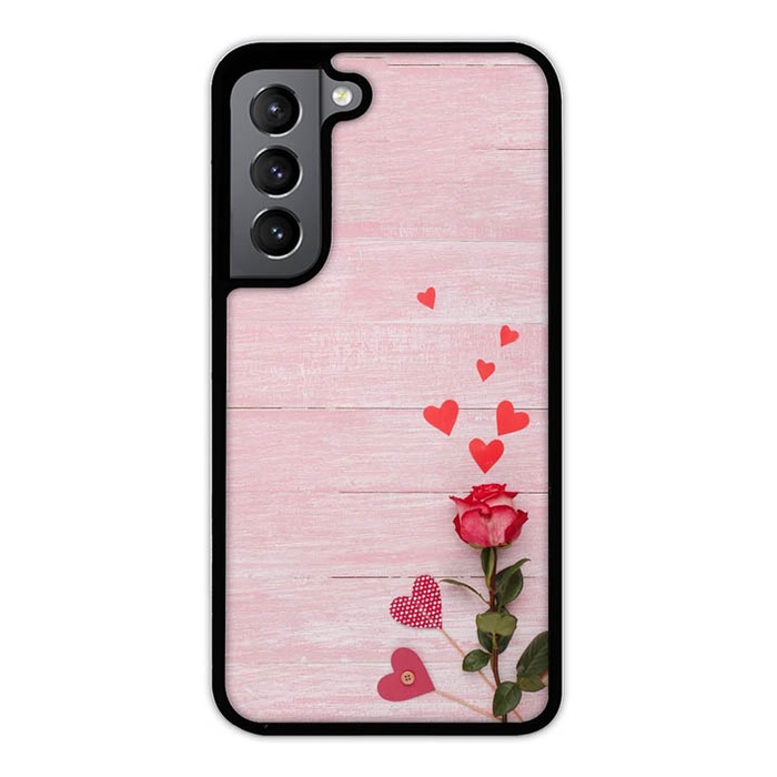 Casing Case Samsung Galaxy S22 S21 S20 Ultra, S22 S21 S20 S10 S9 Plus, S21 S20 FE Red Rose Love Hear