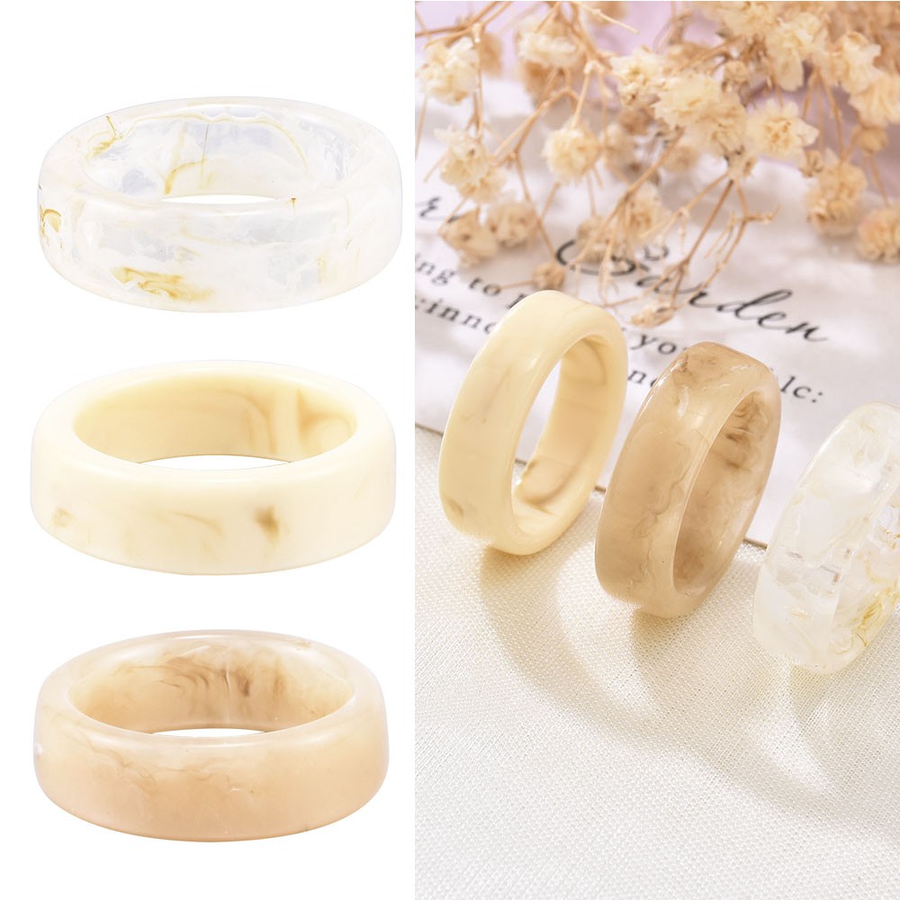 Cincin Bahan Resin Bentuk Bulat Untuk Wanita