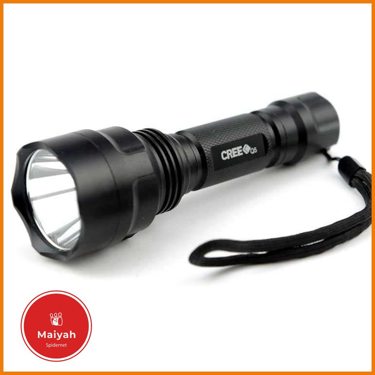 Senter LED Police Swat TaffWare C8 Flashlight Lampu seter super terang Waterproof Q5 3800 Lumen untu
