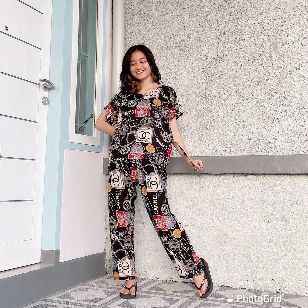 Setelan Panjang Bali-SET FINEL HITAM