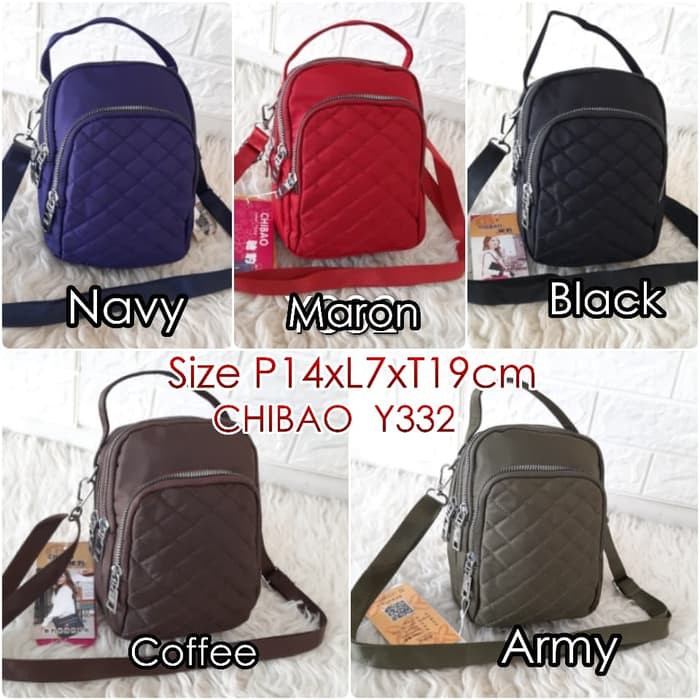CB332 Tas CHIBAO Y332 Tas Selempang Wanita Import CHIBAO Bordir 3Ruang