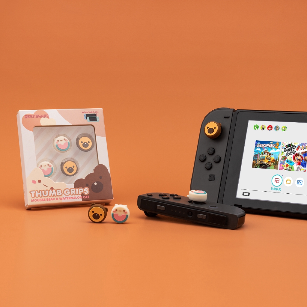 Mousse Bear 4 Penutup Rocker Desain Simulasi Kucing Semangka Untuk Ns Nintendo Switch/Lite