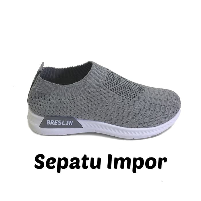 Sepatu Impor BRESLIN Casual Slip On Wanita F5 Abu