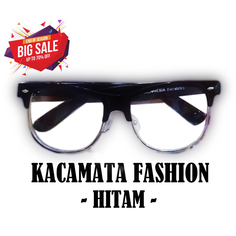 Kacamata Transparan Fashion Pria Wanita Korean Style Oval Round Frame Eye Glasses Unisex