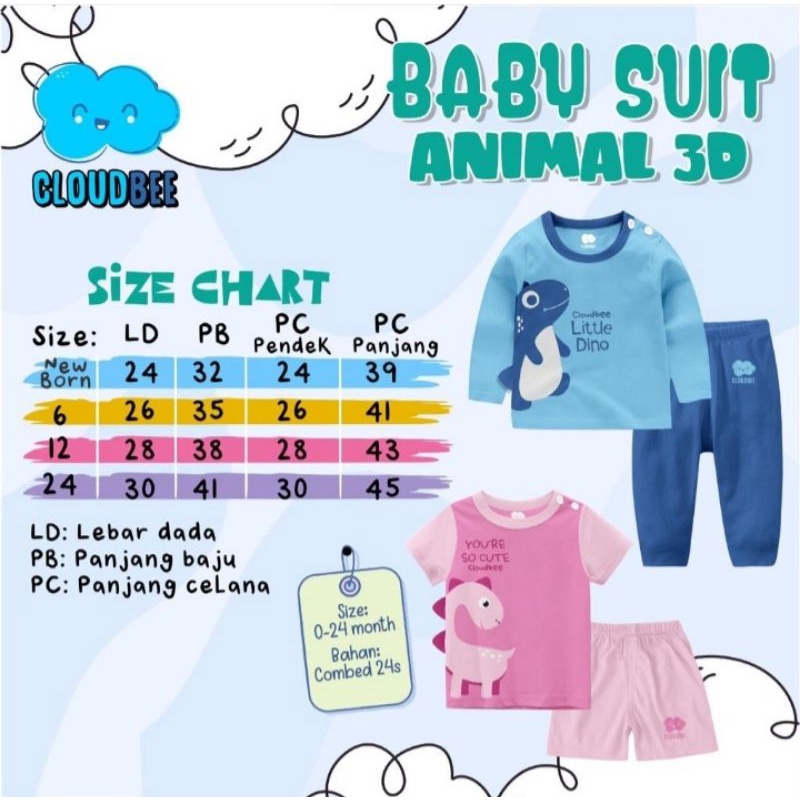 Cloudbee Baby Suit Animal 3D