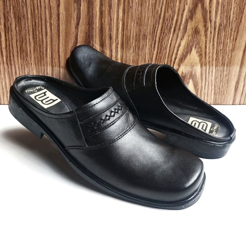 Bee Prince Sepatu Sandal Bustong Pria Selop Cowok Kulit Sapi Asli Spatu Pantopel Laki laki Original