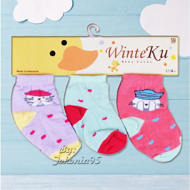 Kaos kaki Bayi Motif Winteku SNI Cewek Cowok - Isi 3 Pasang Kaos Kaki Motif Lucu