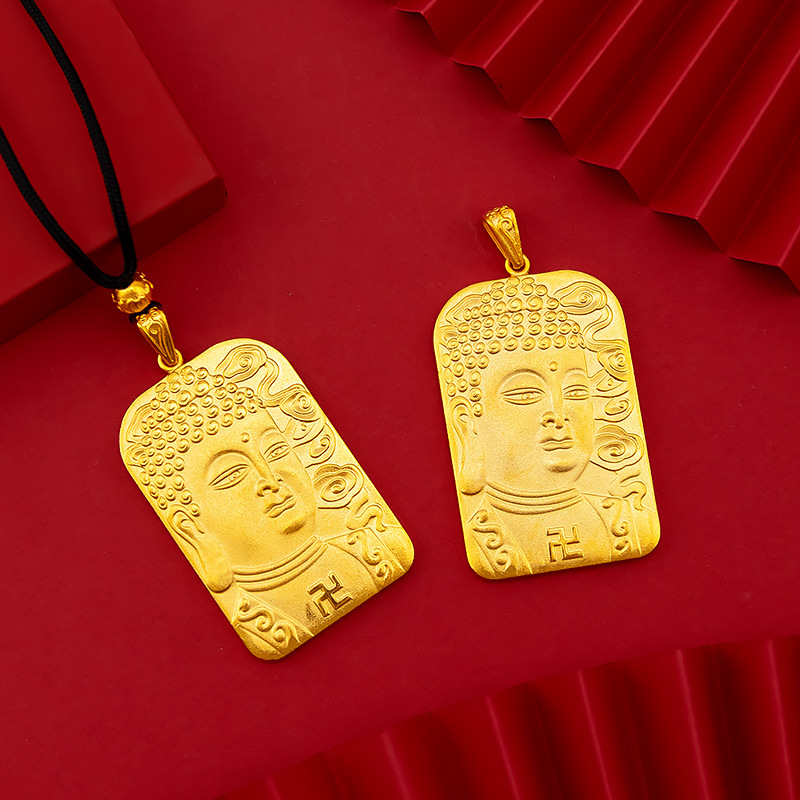 Kalung Emas Asli Kadar 375 Dengan Liontin buddha Untuk Pria Dan Wanita