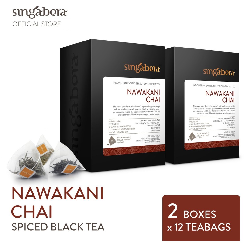 

Singabera Nawakani Chai - Spiced Black Tea - 2 box @ 12 teabags