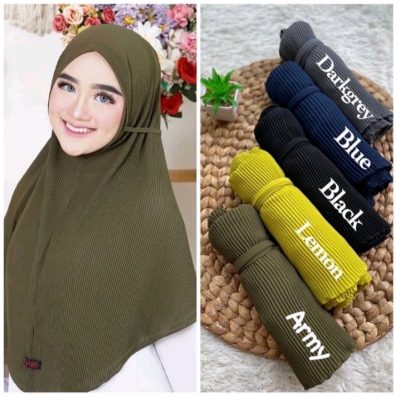 COD kerudung bergo maryam tali plisket/jilbab bergo maryam tali plisket/nyaman dipakai