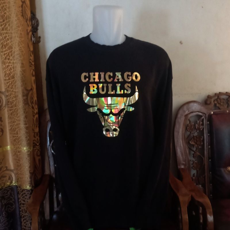 Crewneck Chicago Bulls Gold Hologram