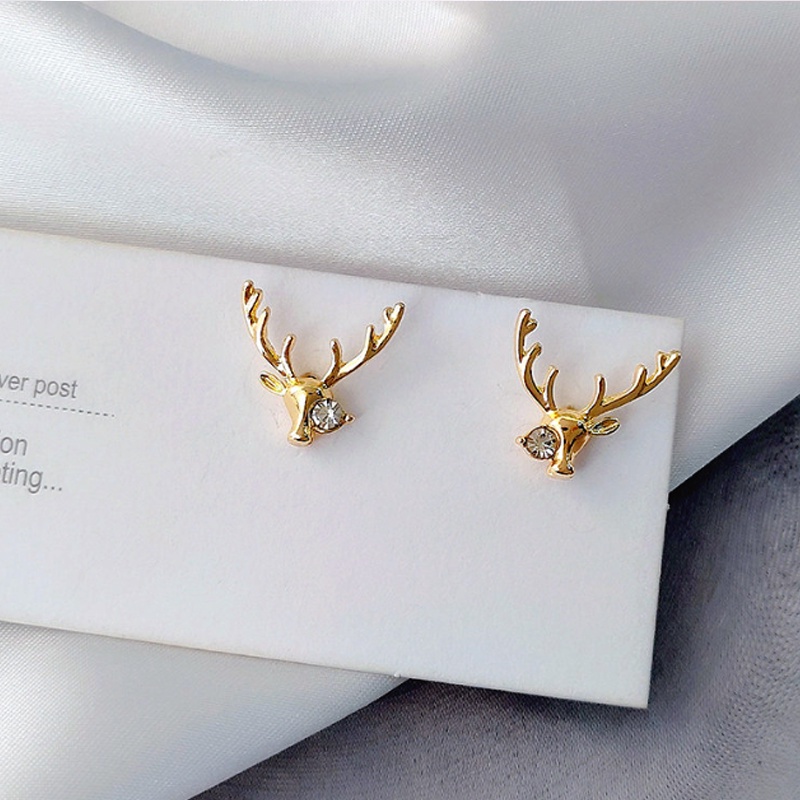 Anting stud Desain Hewan Aksen Berlian Imitasi Bahan S925 silver needle anti Alergi