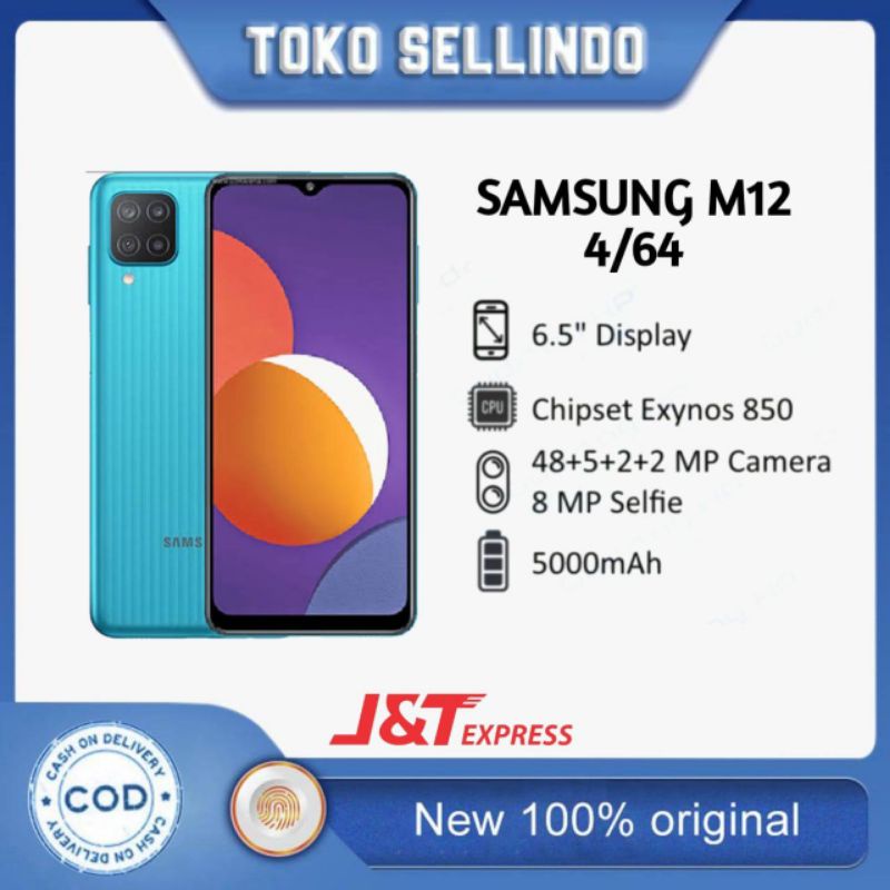 Samsung M12 4/64 Ram 4gb internal 64gb Garansi Resmi