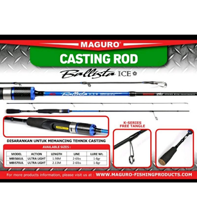 Murah Joran Maguro Ultralight Ballista ICE - Flame 662 - 702 Spining