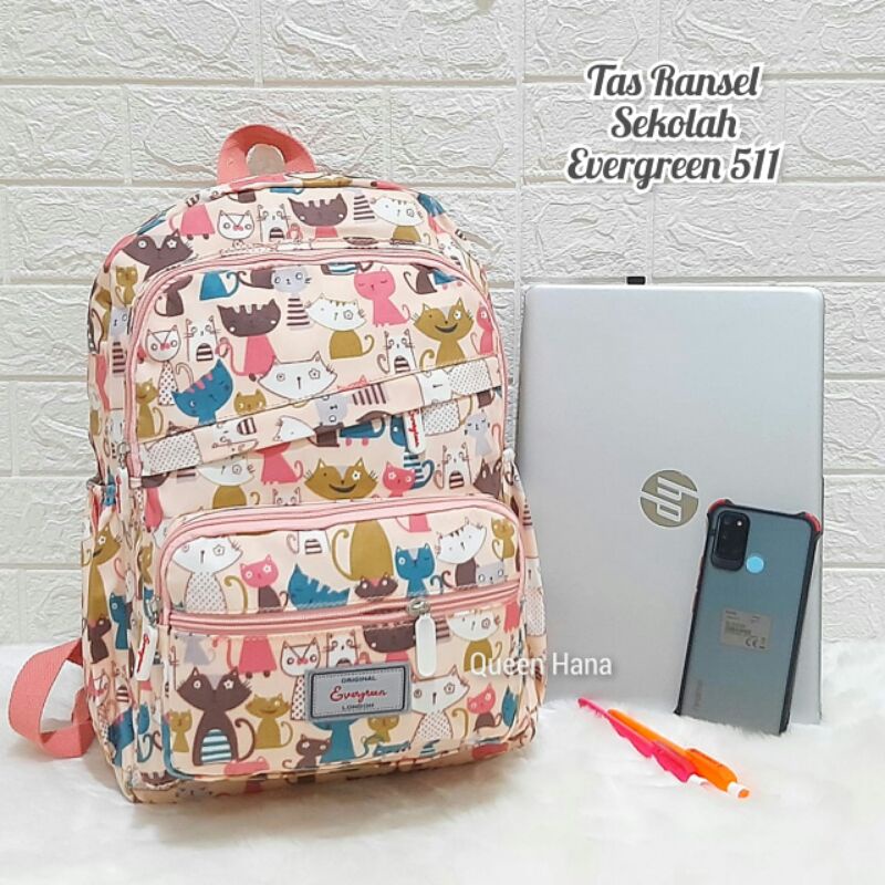 New Tas Ransel Sekolah Tas Ransel Anak Remaja Wanita Evergreen