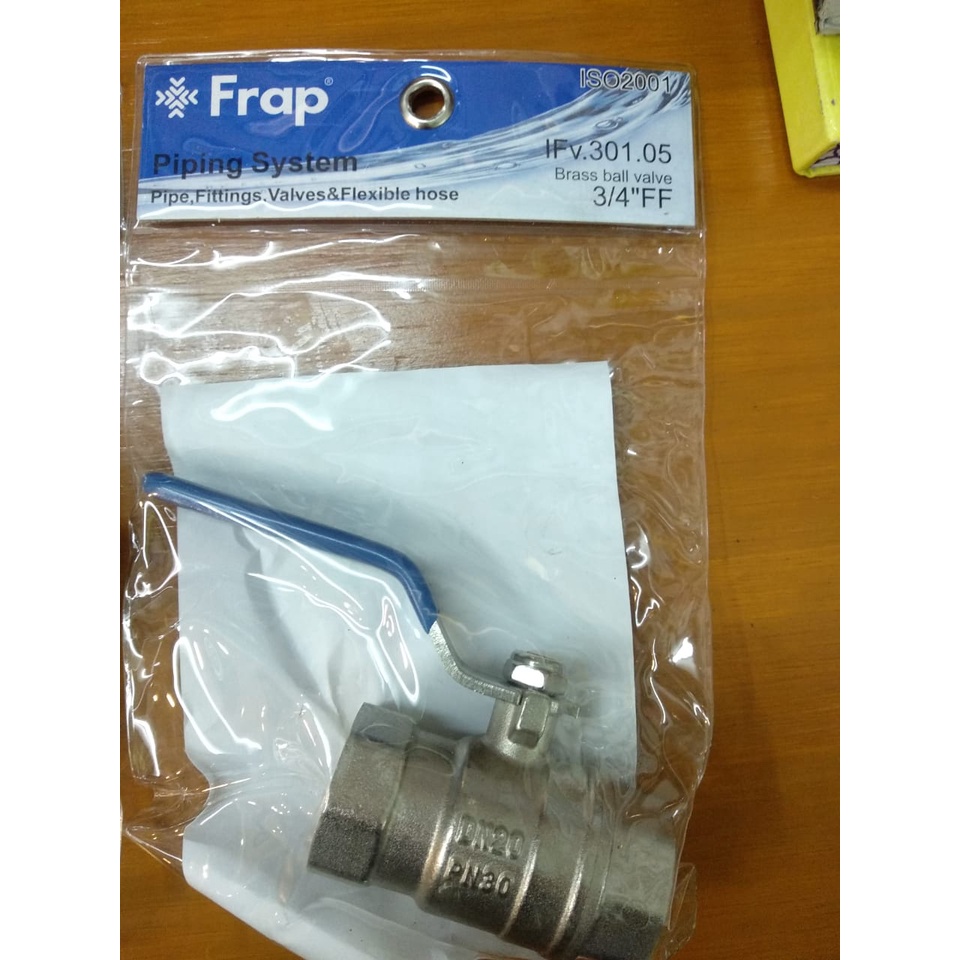 Ball Valve Brass Merk FRAP ukuran 3/4 inch type IFv.301.05