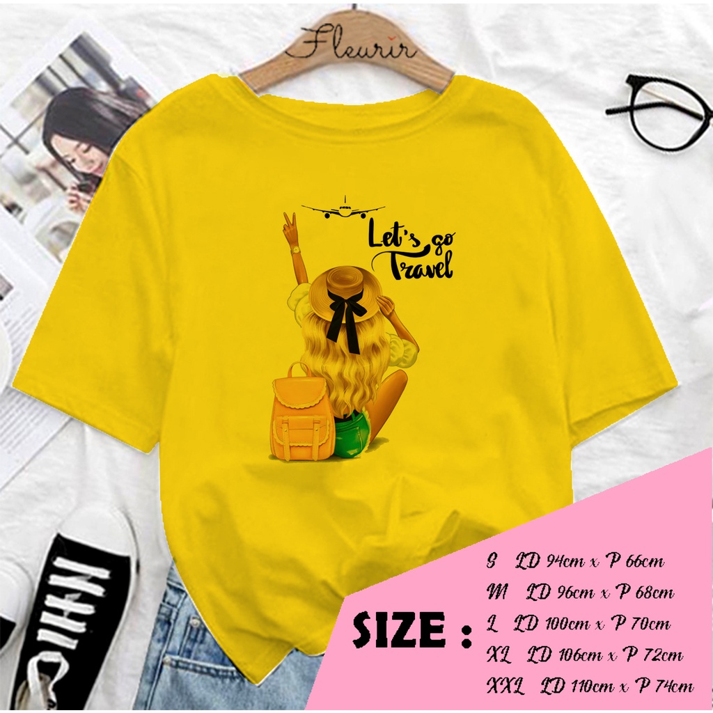 FLEURIR - COD LETS GO KAOS WANITA PRIA REMAJA DEWASA UNISEX TSHIRT JUMBO