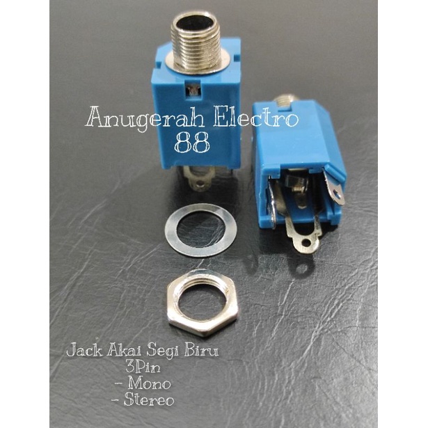 Socket AKAI Stereo Mono Segi Kotak Soket Akai Kotak Blue