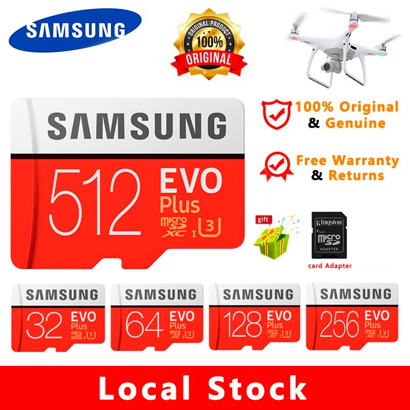 Micro SD Samsung Kartu Memori TF Card Class10 Kapasitas 16GB  Memory Card MicroSDXC UHS-I Card Evo Plus 4K Ultra HD